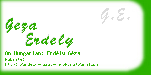 geza erdely business card